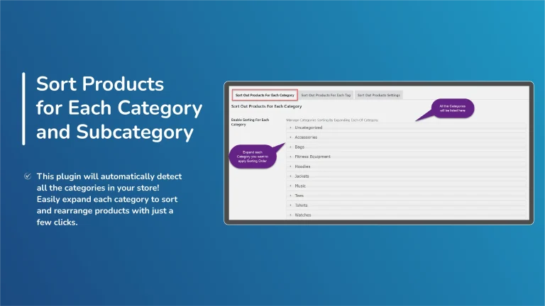 Select Category and Subcategory to Sort Products