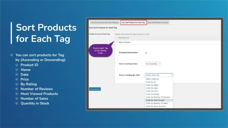 Sort Product each Tag WooCommerce