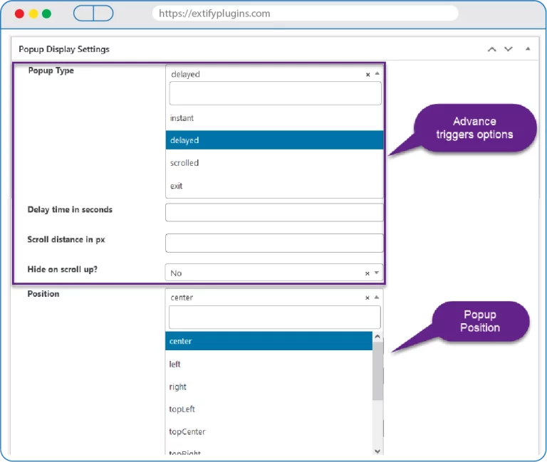 Popup-Display-Settings