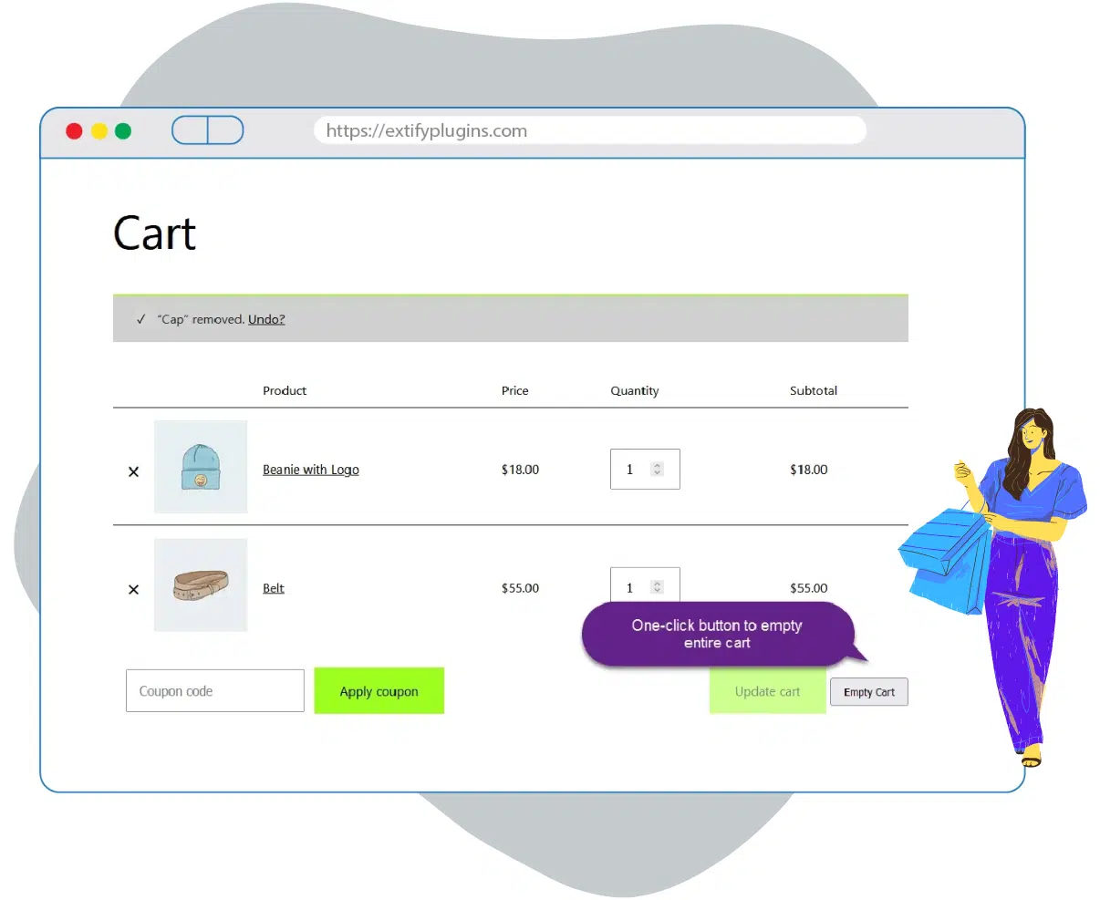 Create the Empty Cart Button WooCommerce