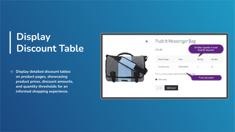 Display a Discount Table on the WooCommerce Product Page