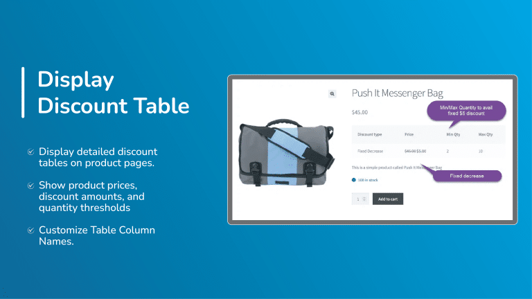 Display a Discount Table on Product Page