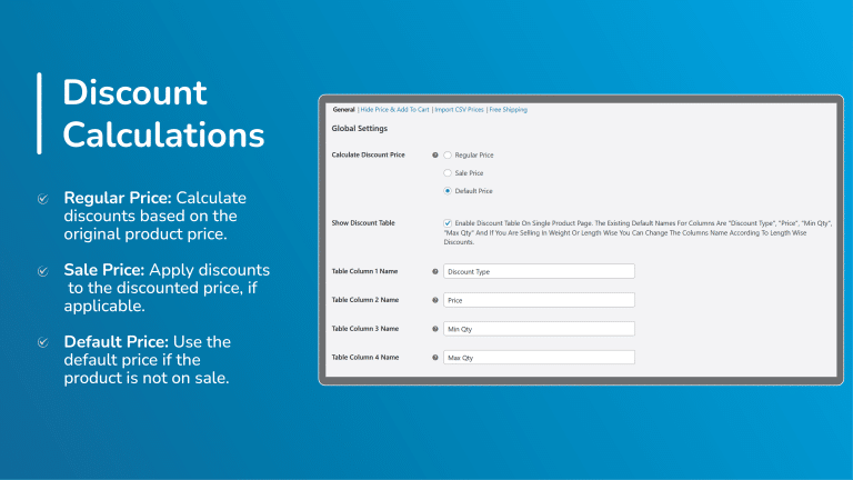 General Settings of WooCommerce Discount Manager