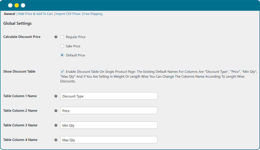 Pricing Options and Displaying Discount Table for WooCommerce