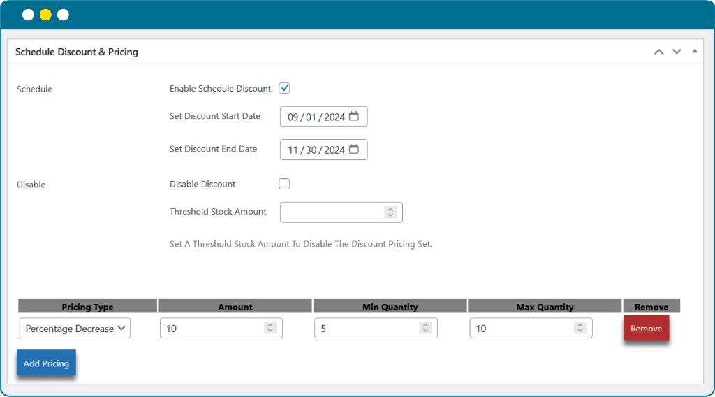 Schedule Discounts for WooCommerce Bulk Pricing and Discounts