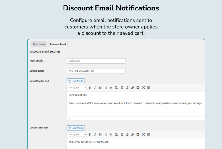 Customize WooCommerce Discount Email Notification