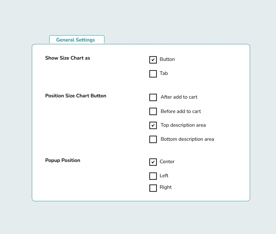 More Settings for WooCommerce Size Chart