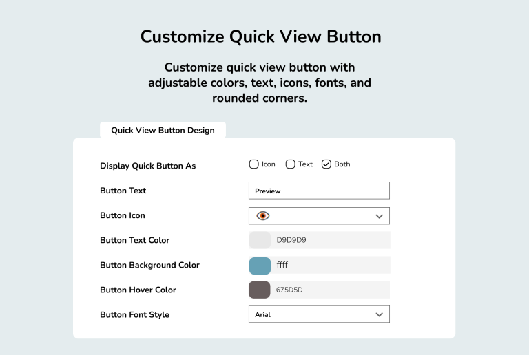 Customize Quick View for WooCommerce Button