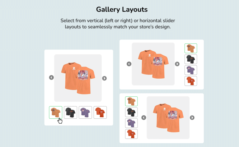 Layout fo rGallery Slider WooCommerce