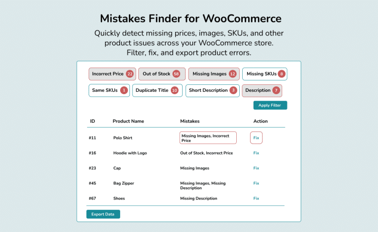 Mistake Finder for WooCommerce