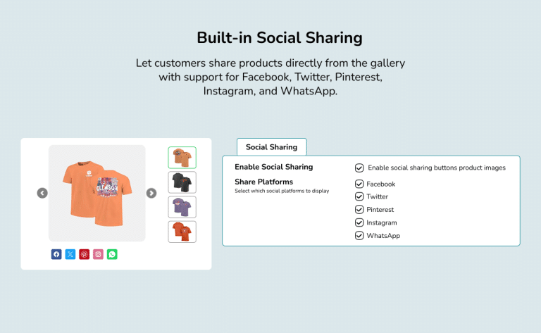 Social Sharing Gallery Slider Option