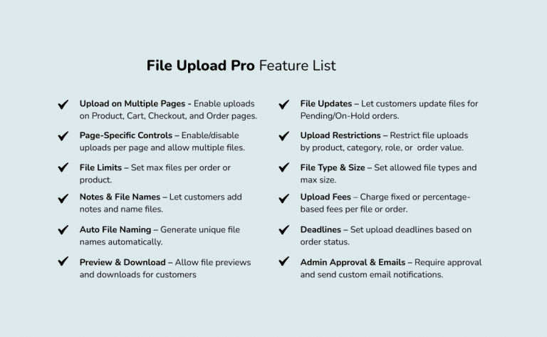 File Upload for WooCommerce key Features