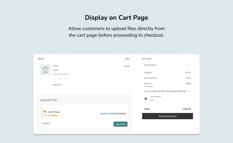 Display on Cart Page