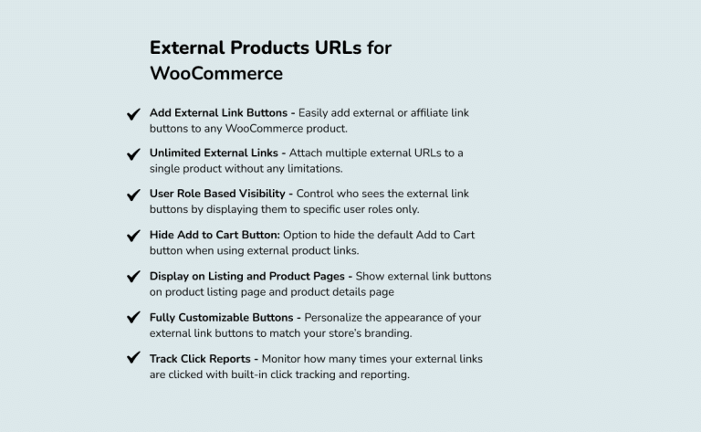External Links Button Key Features