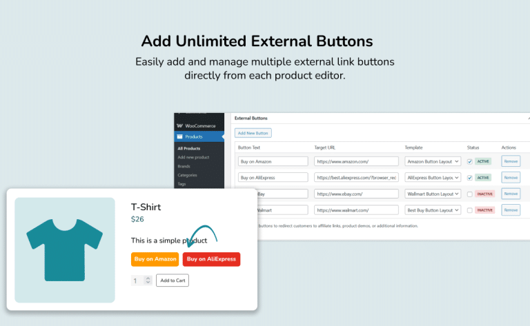 External Links Button for WooCommerce